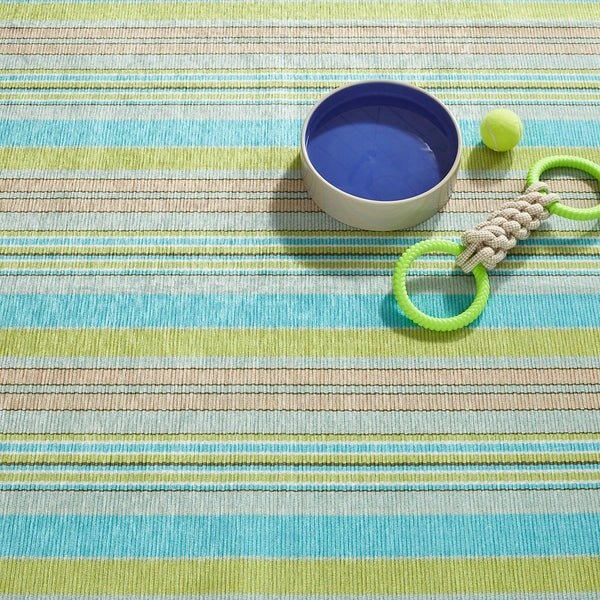 Aquinnah Ticking Multi Machine Washable Rug - A Cottage in the City