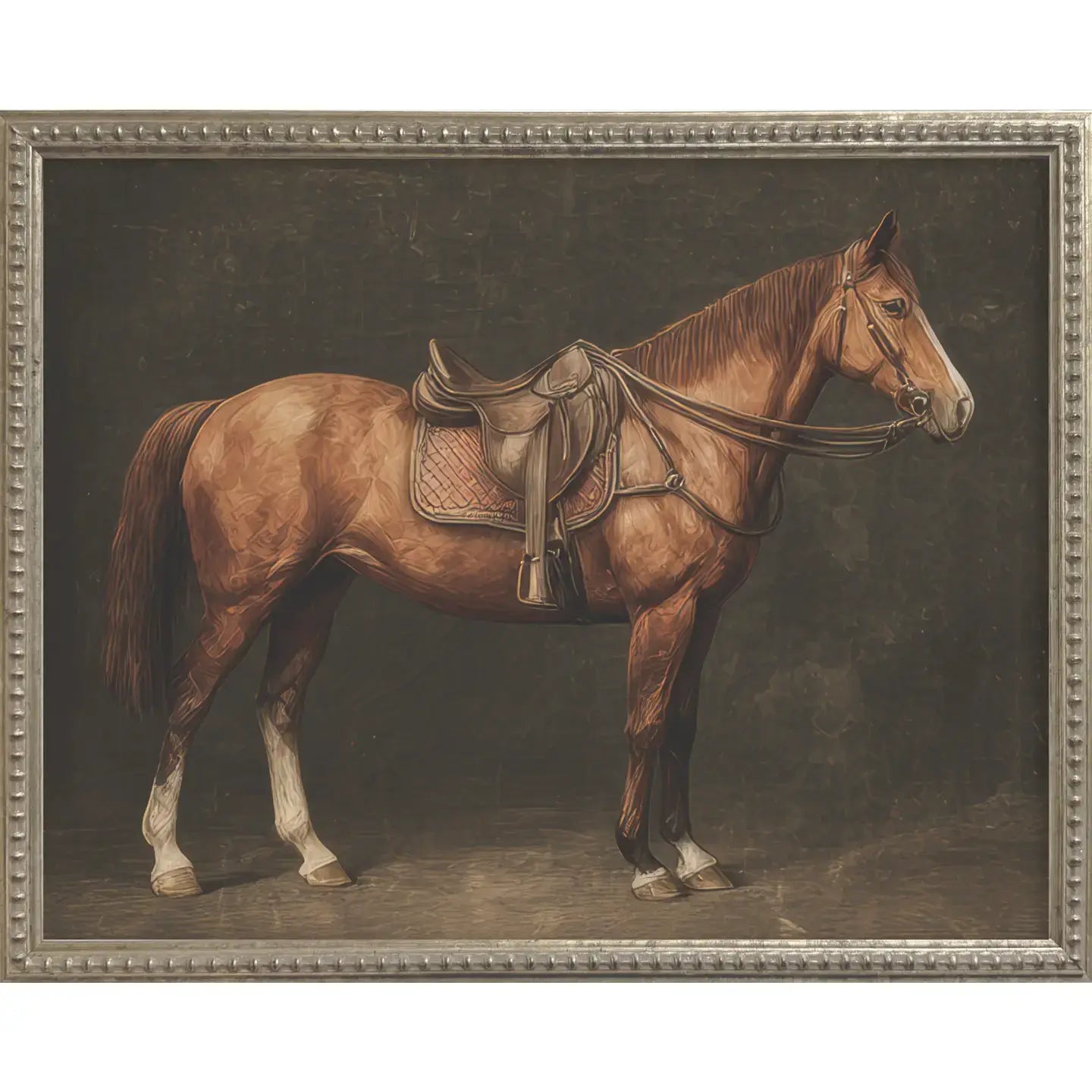 Silver Bead Horse Gallery Frame Art Set