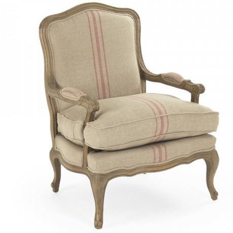 Bastille Red Stripe Love Chair - A Cottage in the City