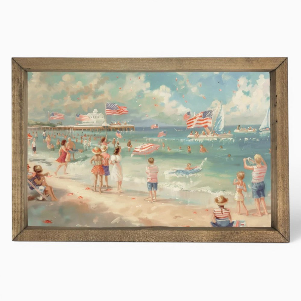 Americana Beach Framed Art
