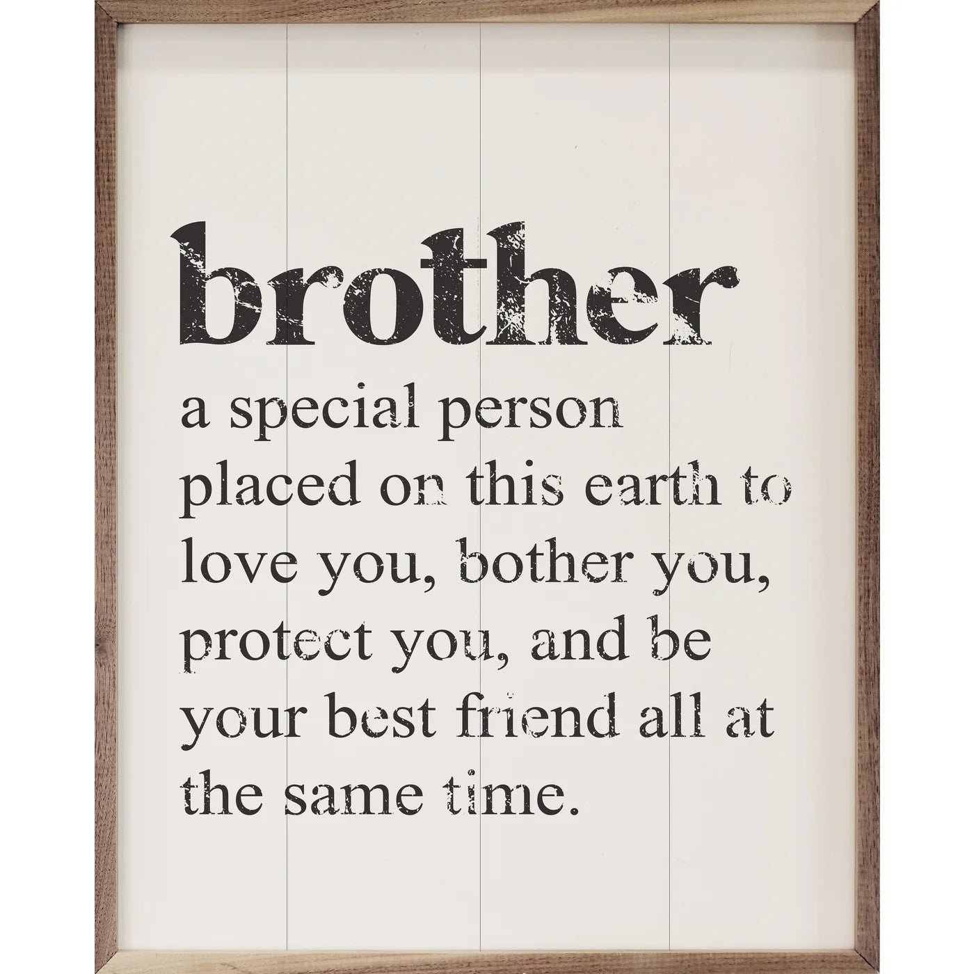 Brother A Special Person White Wood Framed Print, image size:1400x1400