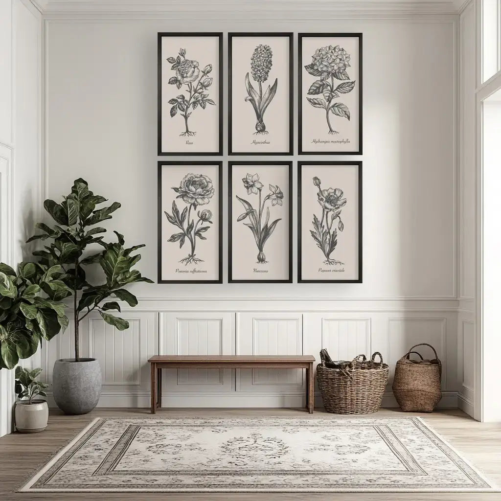 Vintage Botanicals Framed Art Set
