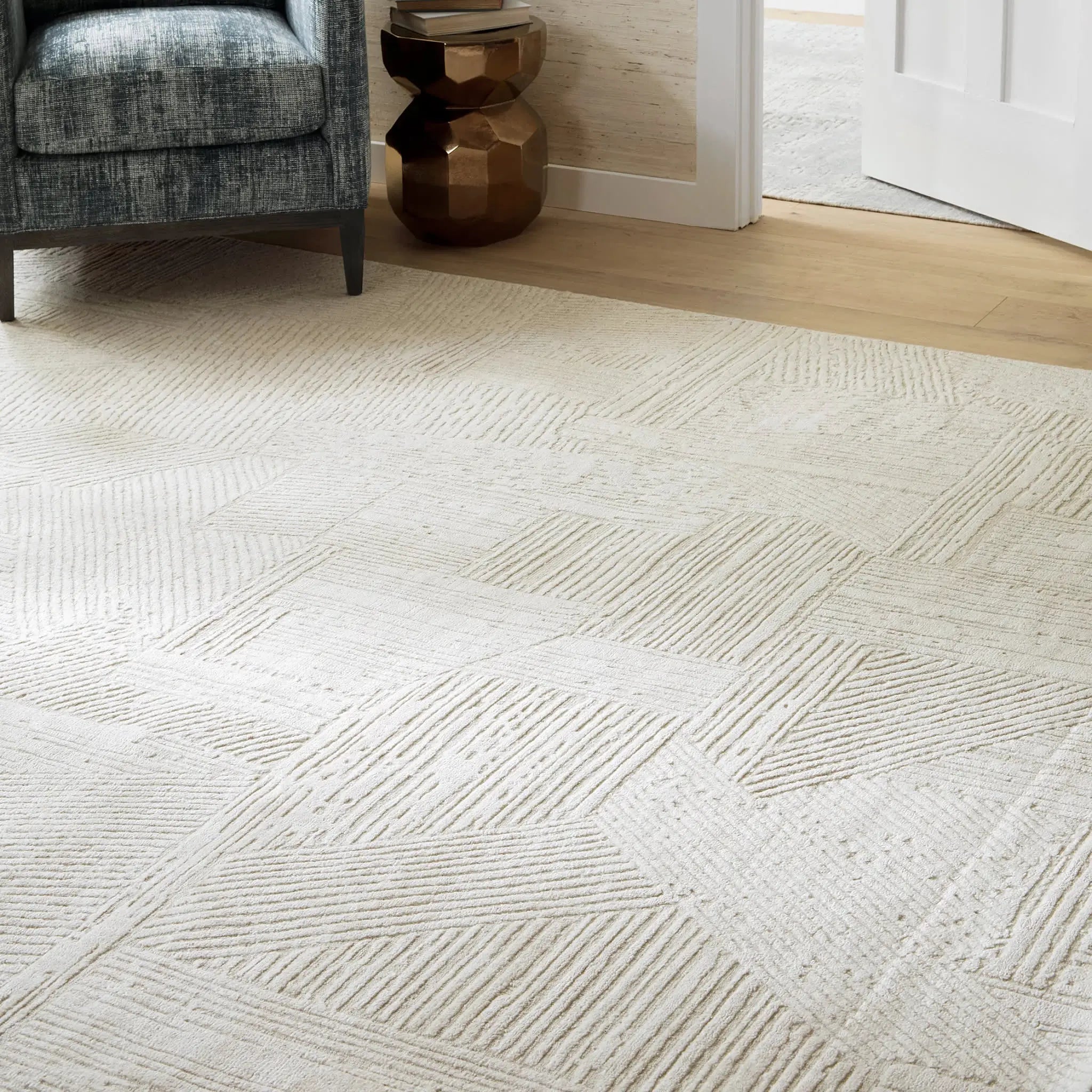 Dash & Albert Adrian Beige Handwoven Wool Rug