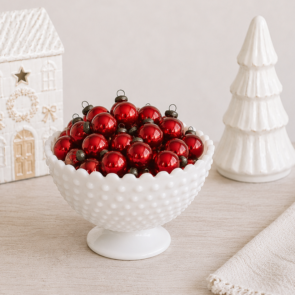 Round Mercury Glass Ball Ornament Set
