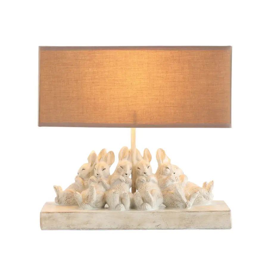 Table Lamp With Rabbits