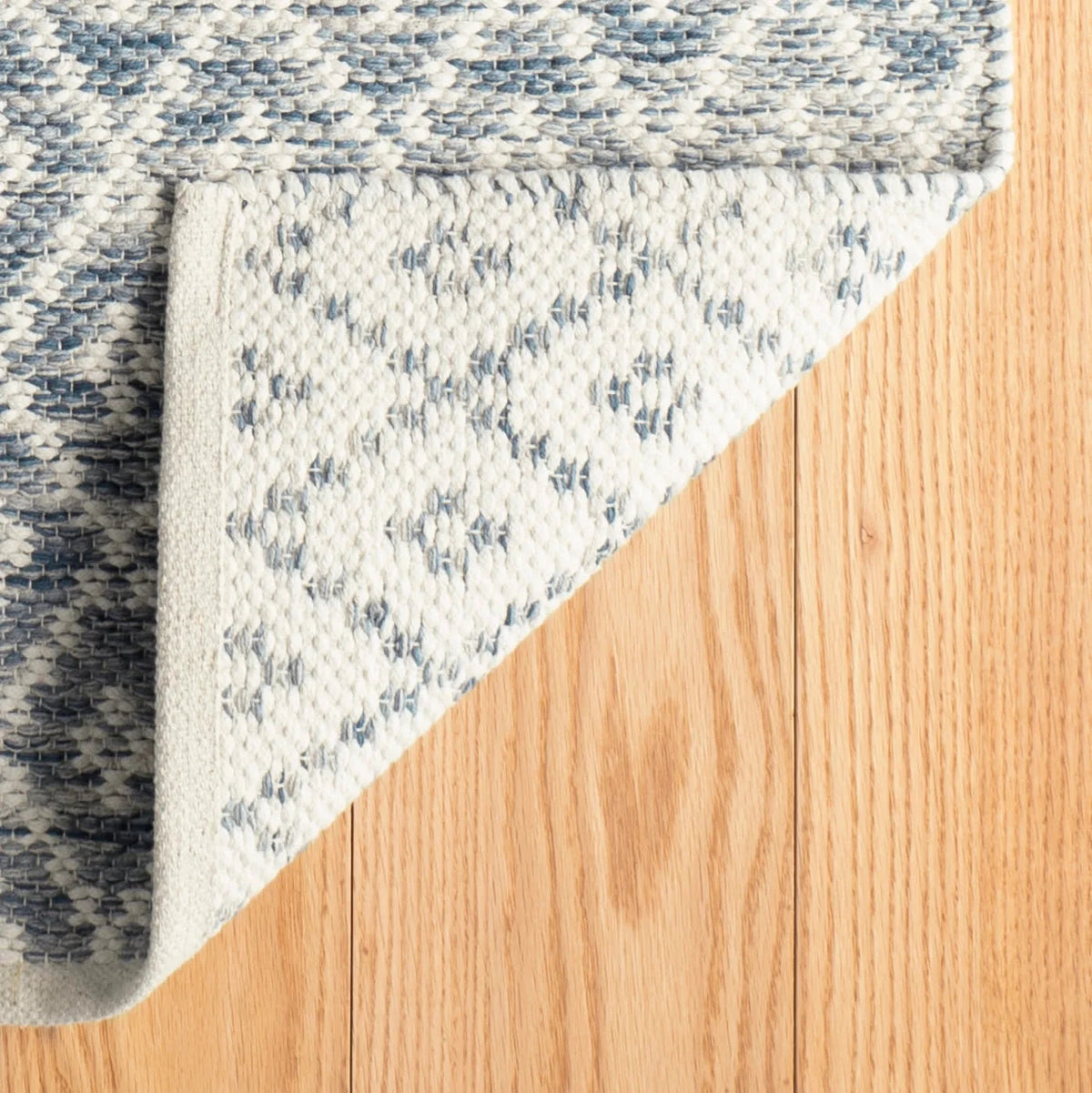 Dash & Albert Melange Diamond Blue Woven Cotton Rug