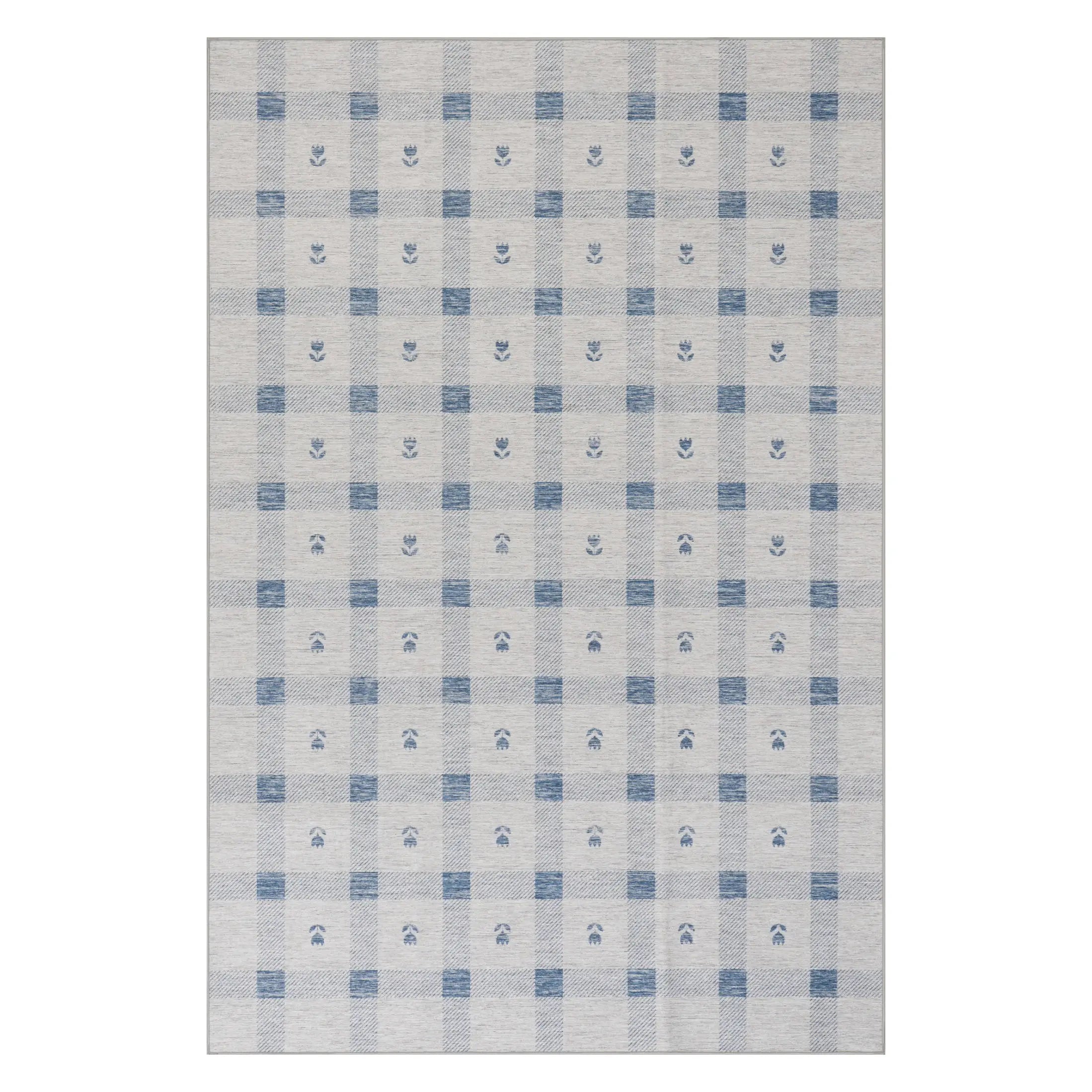 Valen Modern Plaid Machine Washable Rug