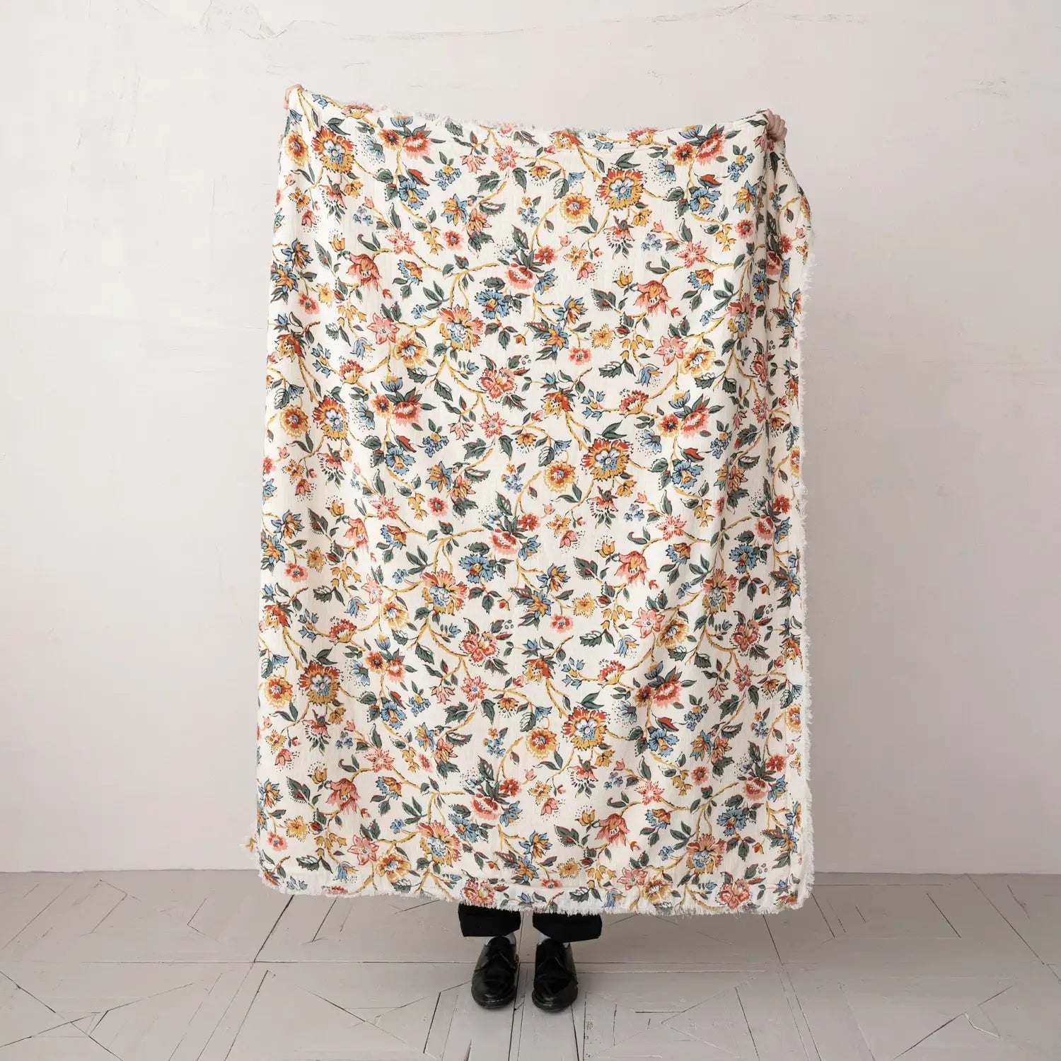 Floral Printed Sherpa Throw