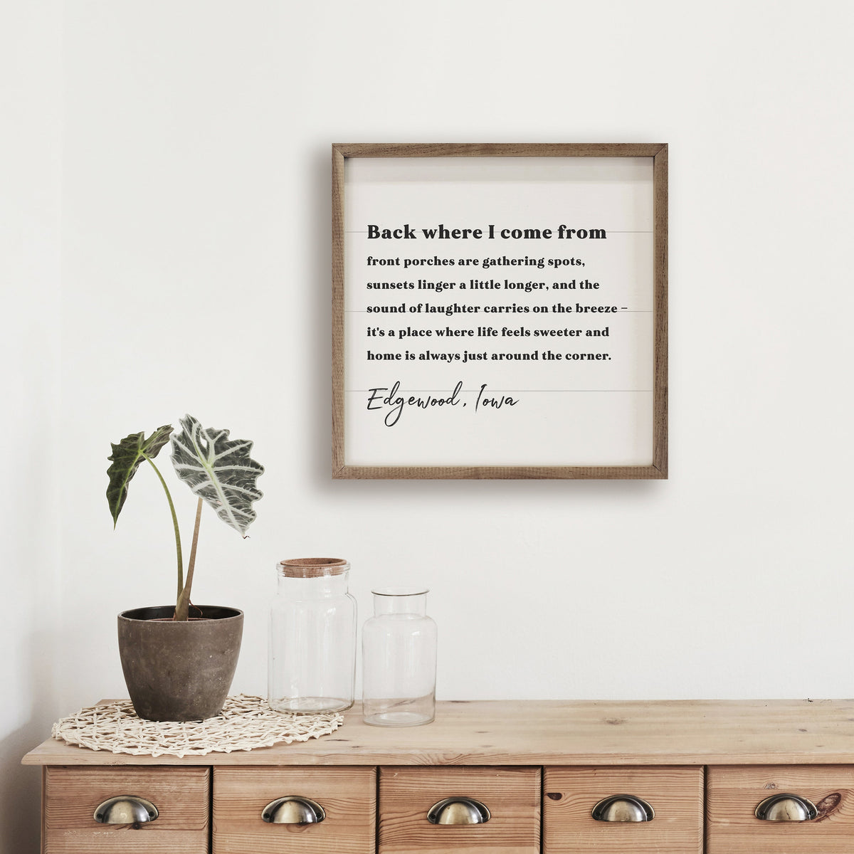Back Where I Came From Personalized City State Wood Framed Print
