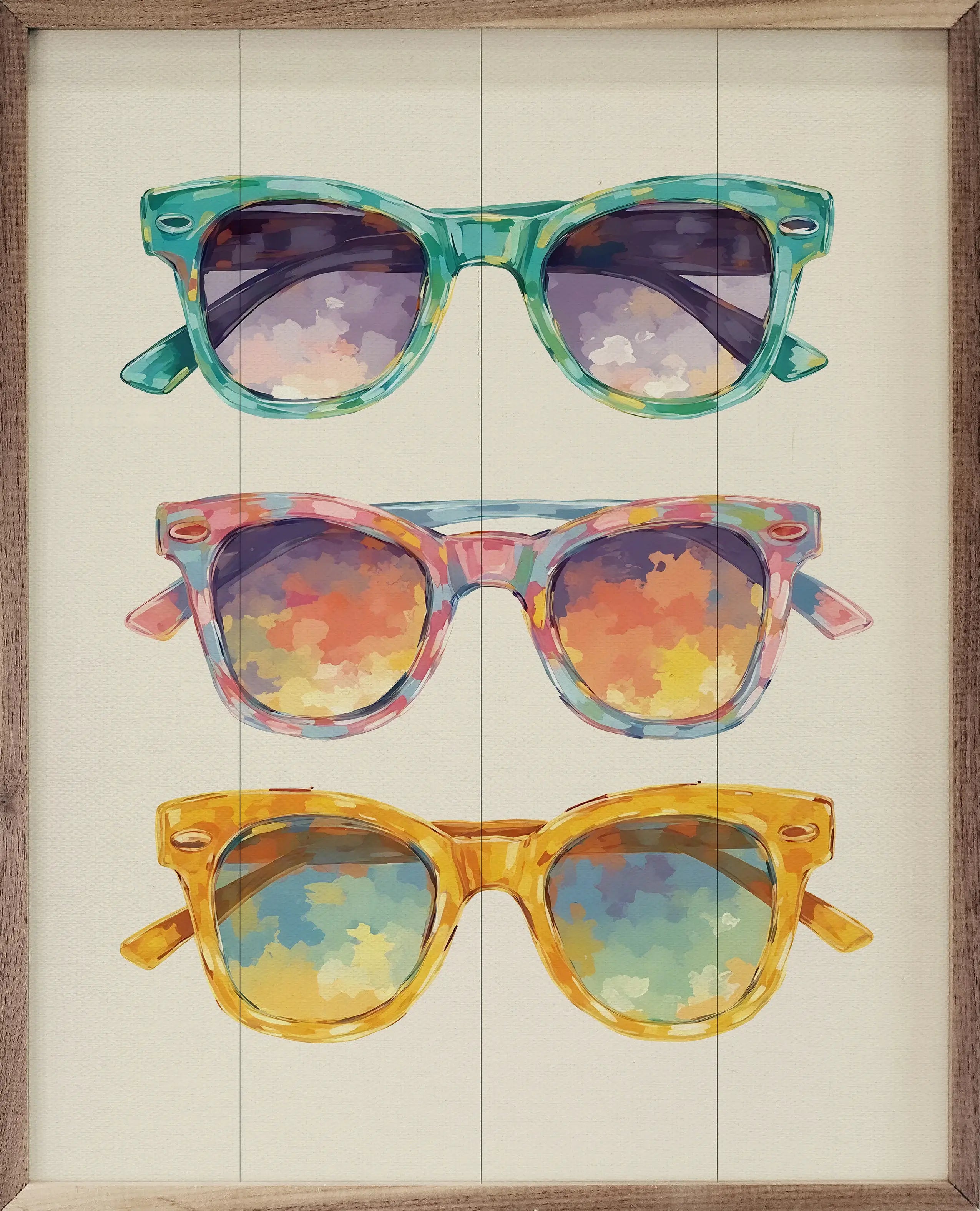 Fun Sunglasses Wood Framed Print