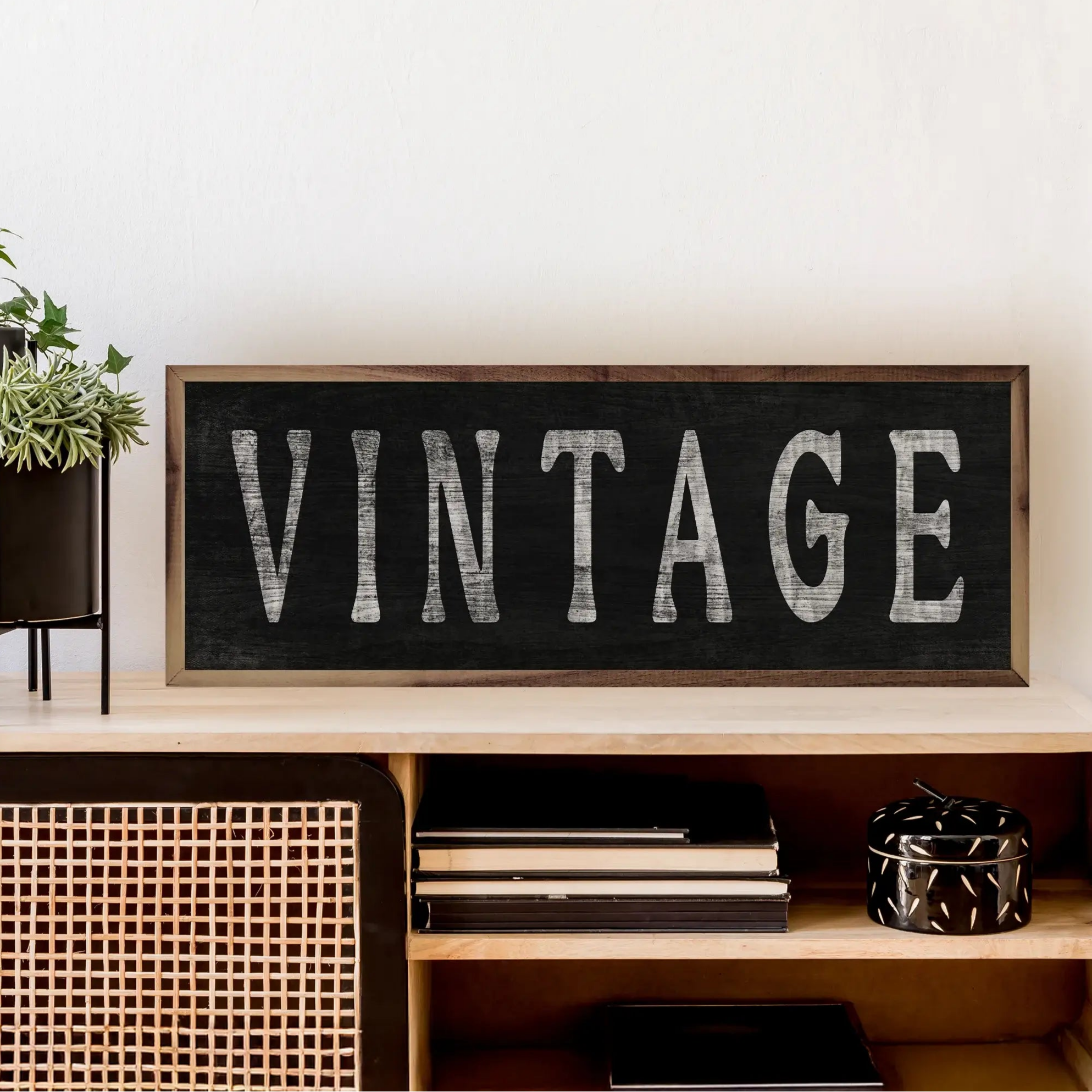 Vintage Simple Wood Framed Print