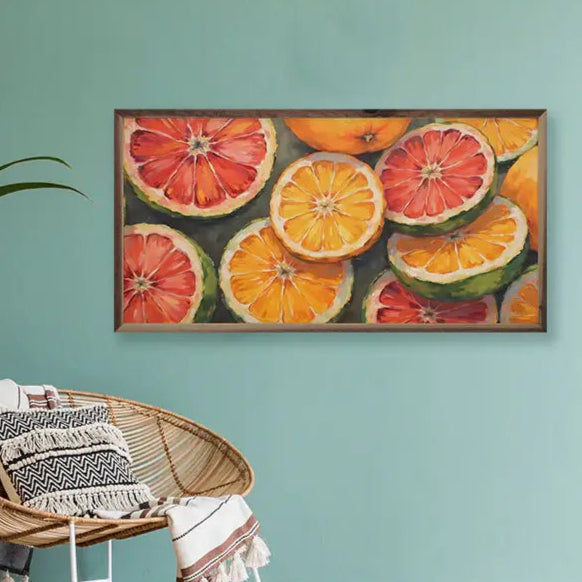 Summery Fruit Wood Framed Print