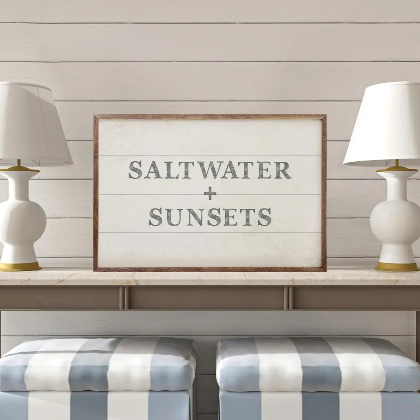 Saltwater & Sunsets Wood Framed Print