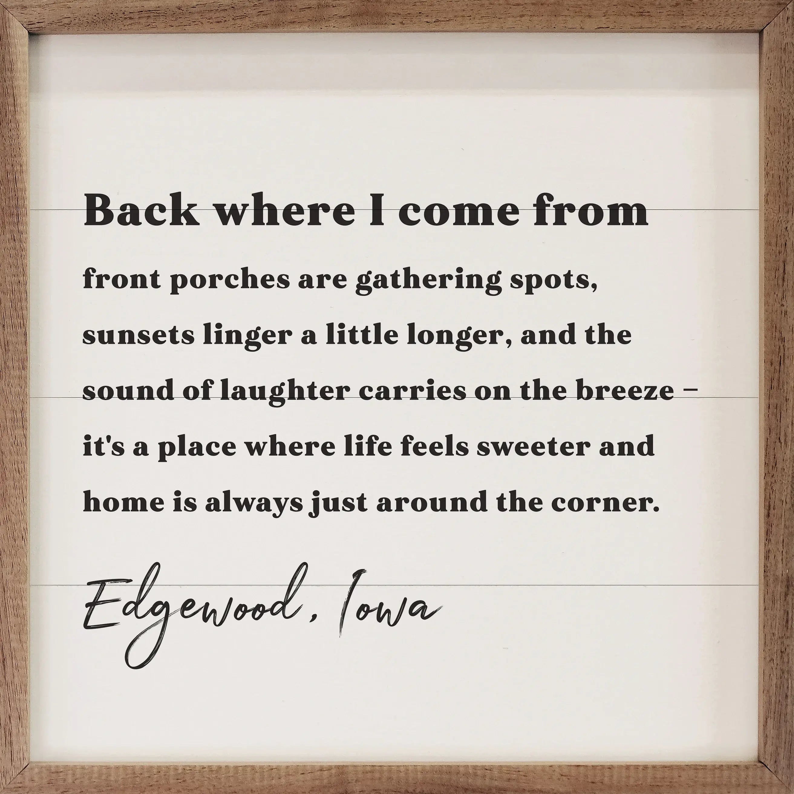 Back Where I Came From Personalized City State Wood Framed Print