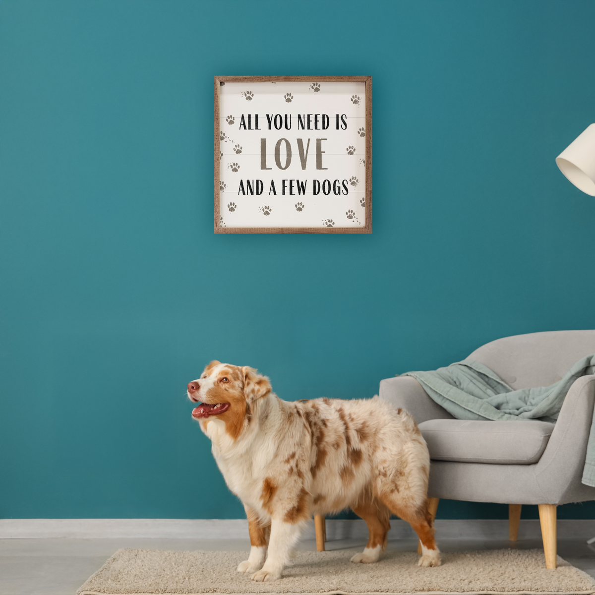 All You Need Is Love And Dogs Wood Framed Print