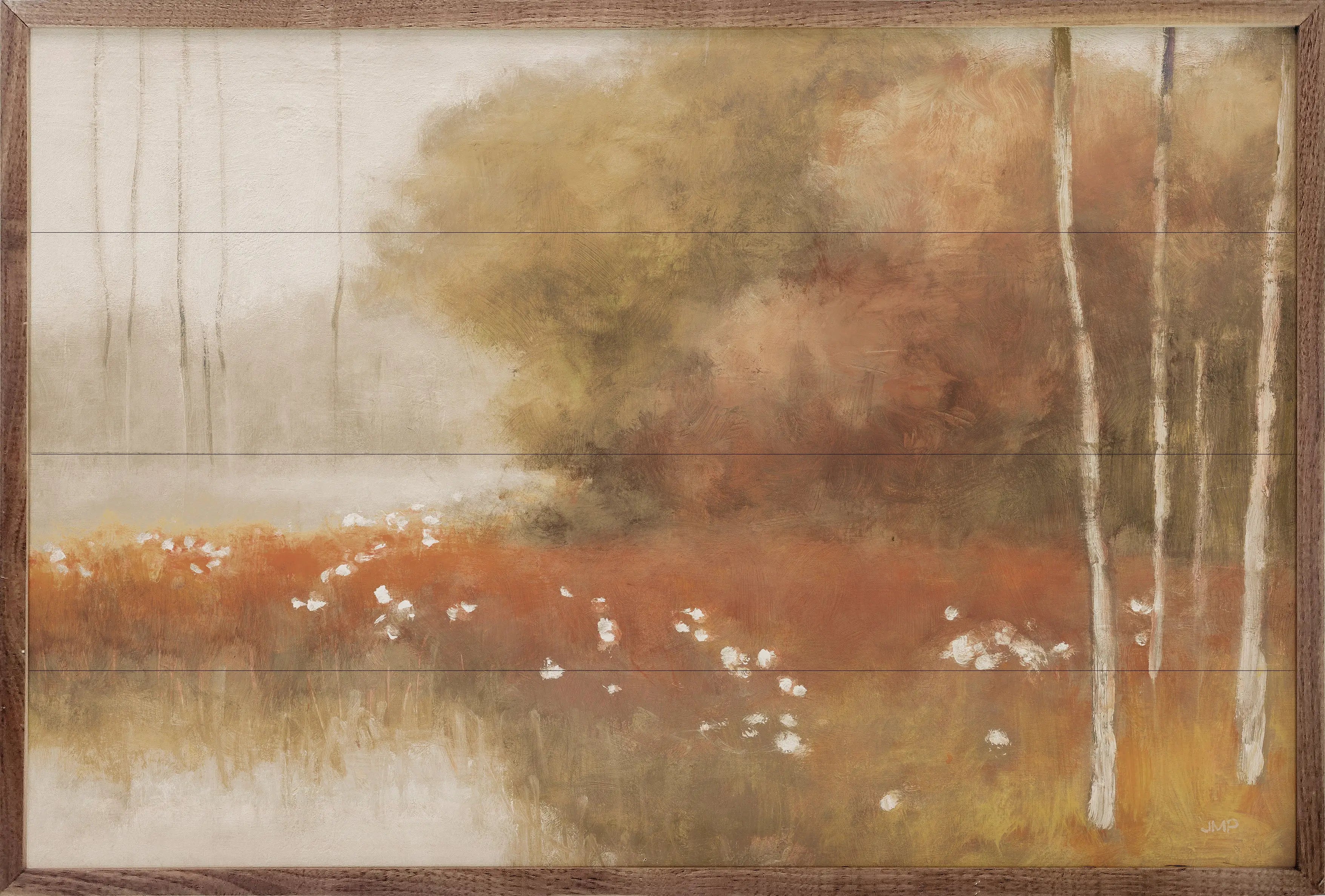 Autumn Mist Crop Wood Framed Print