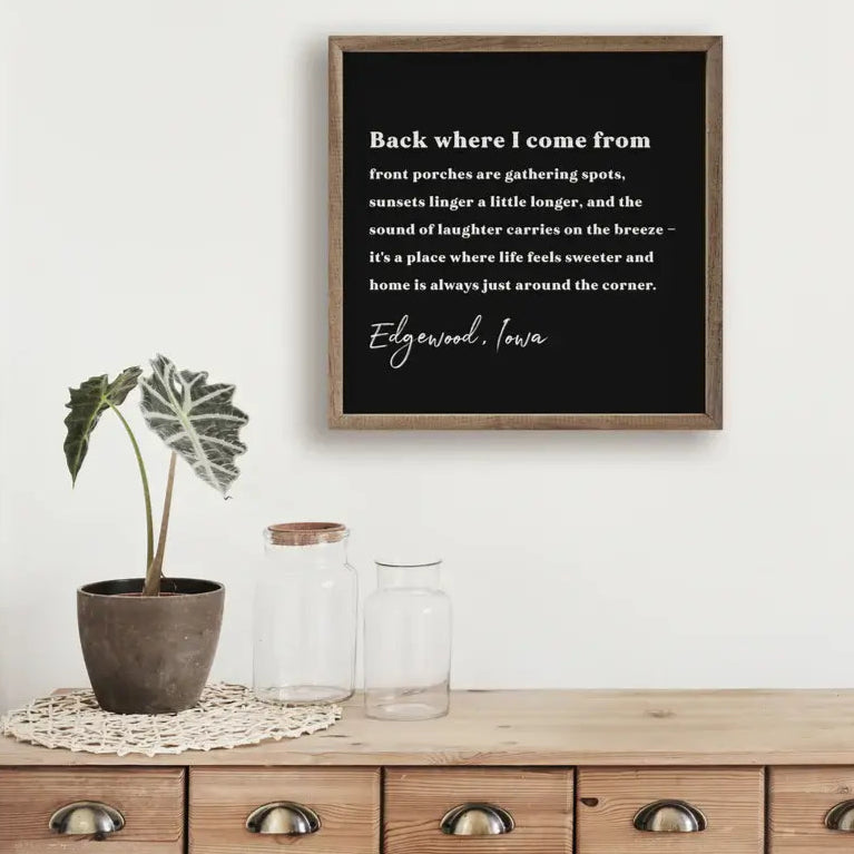 Back Where I Came From Personalized City State Wood Framed Print