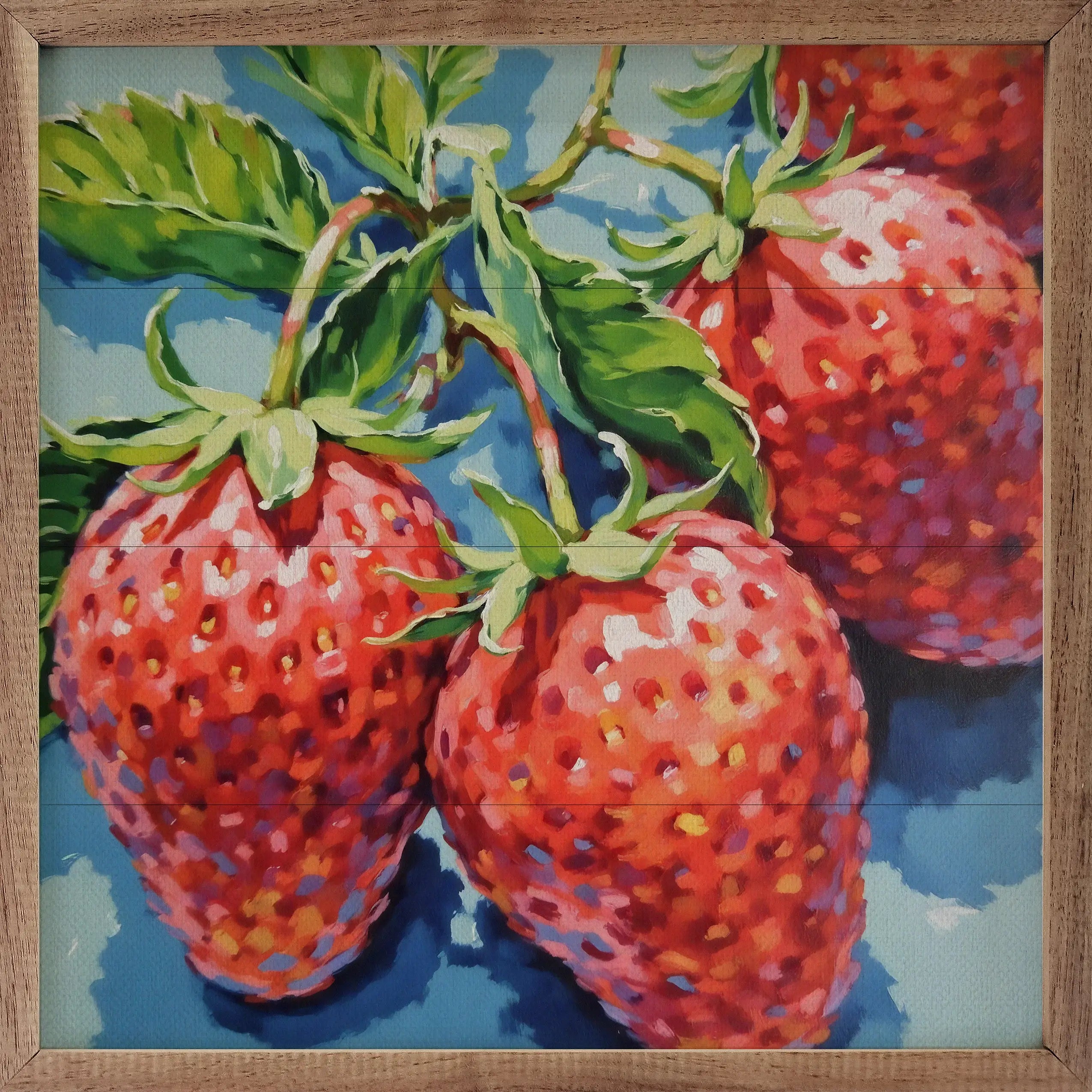Summer Strawberries Wood Framed Print
