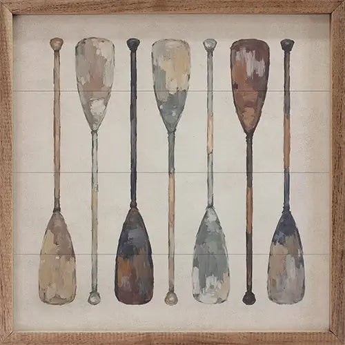 Vintage Boat Oars Wood Framed Print