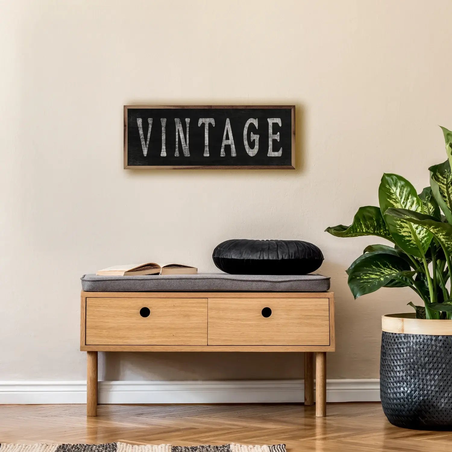 Vintage Simple Wood Framed Print