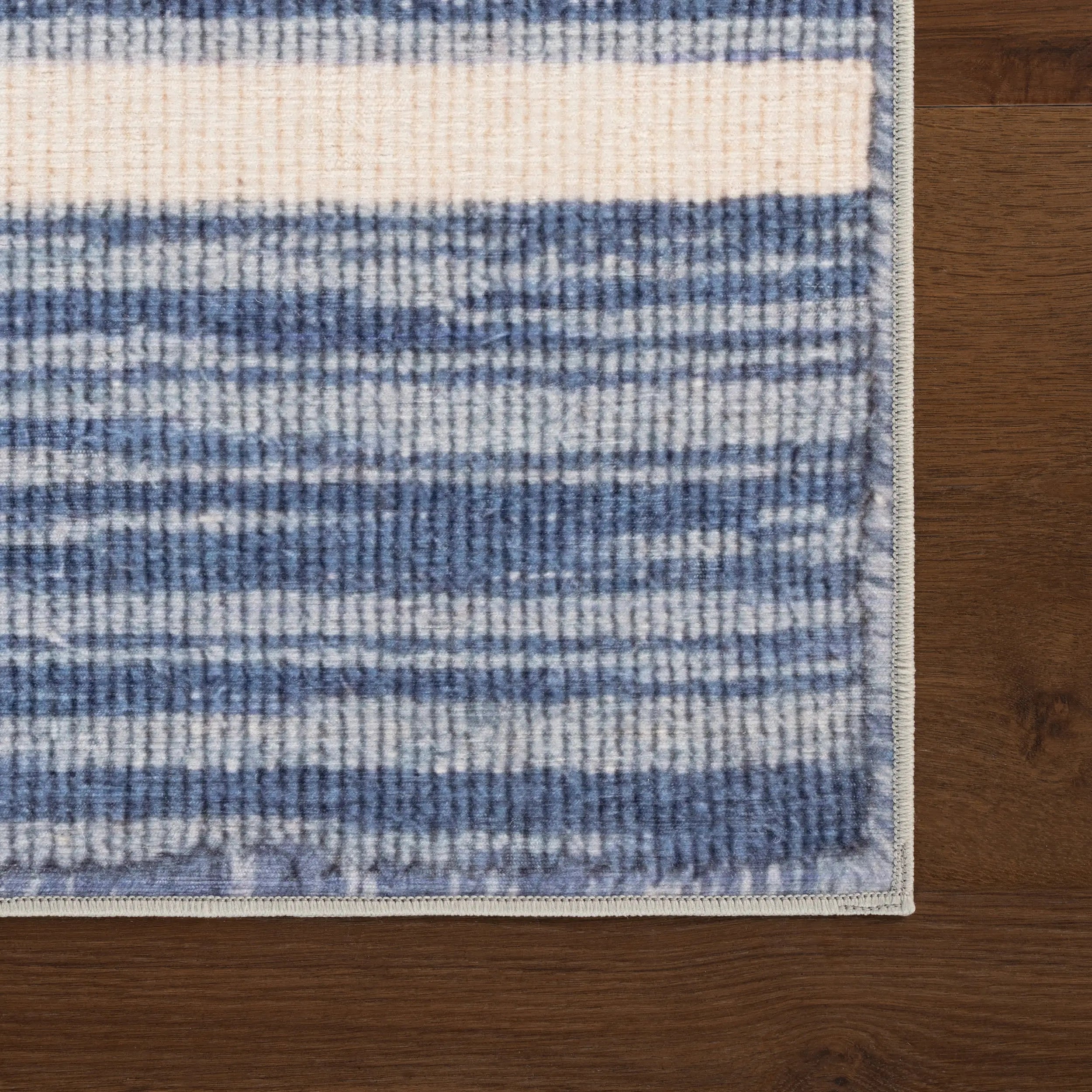 Ilae Coastal Striped Washable Rug