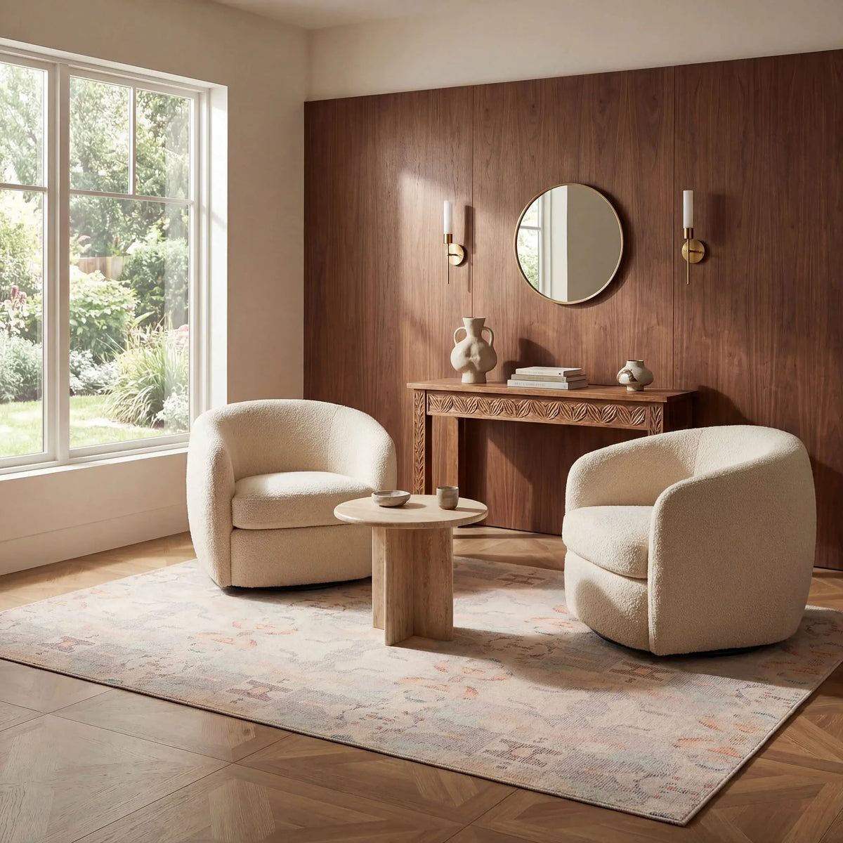 Bize Transitional Abstract Washable Rug