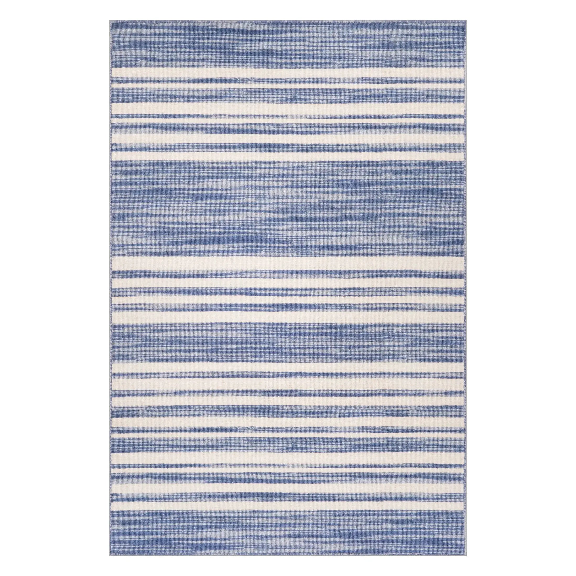 Ilae Coastal Striped Washable Rug