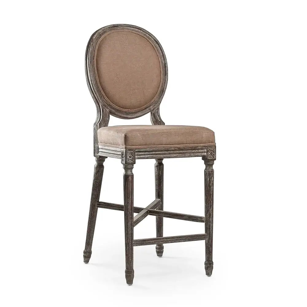 Copper Linen Medallion Counter Stool