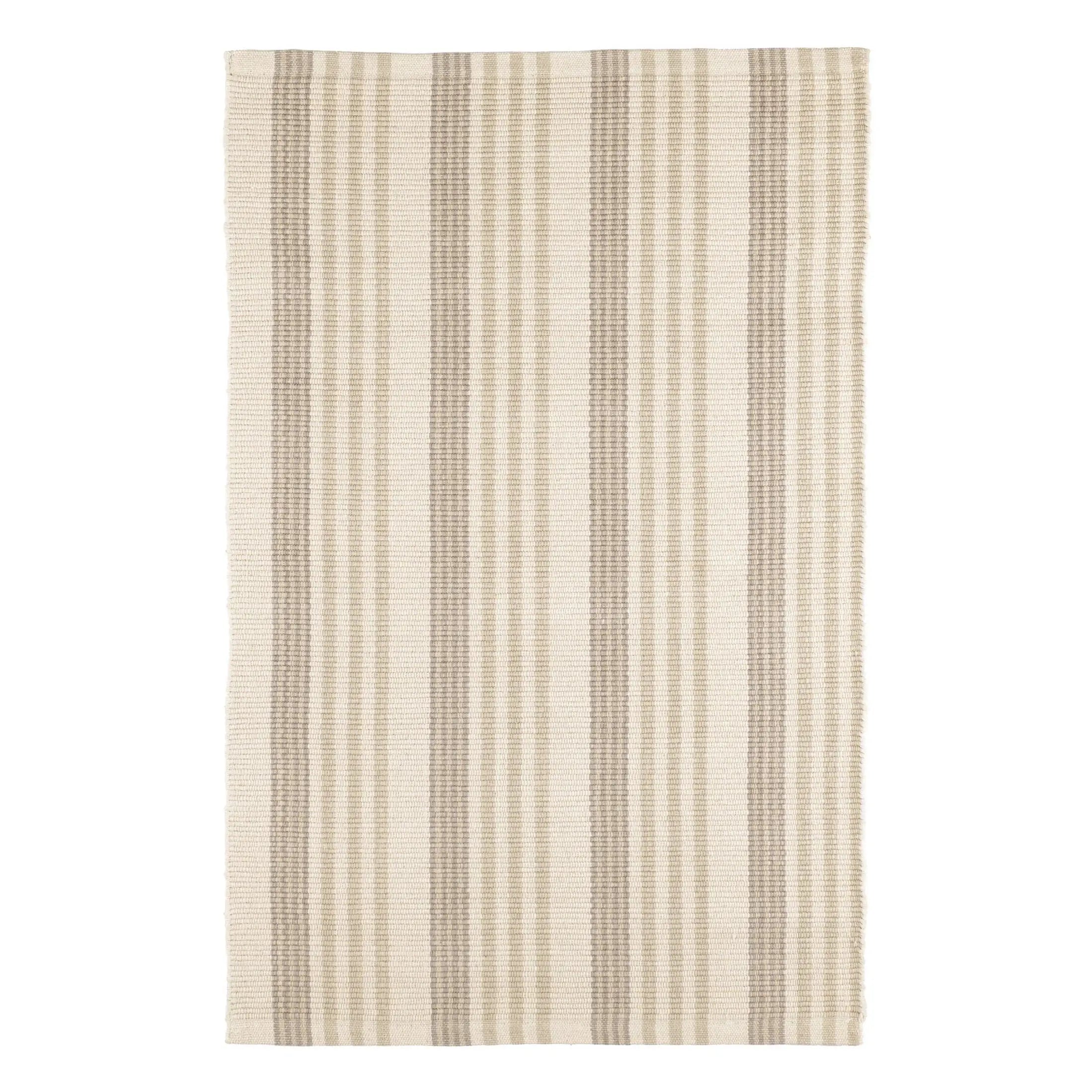 Dash & Albert Putney Stripe Ivory Handwoven Cotton Rug