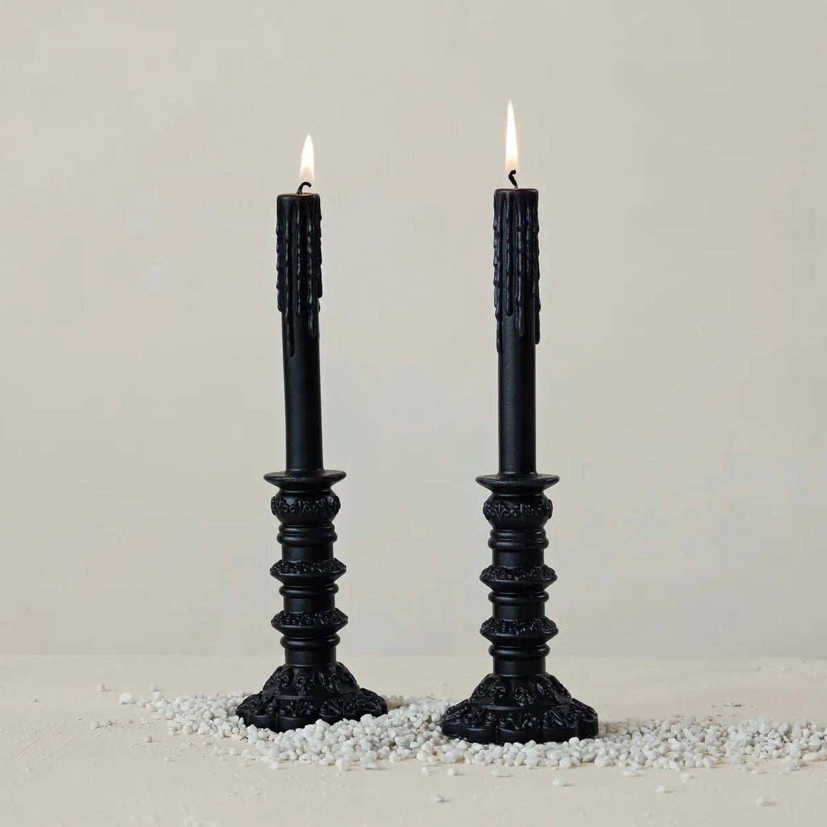Black Taper Holder Shaped Candle