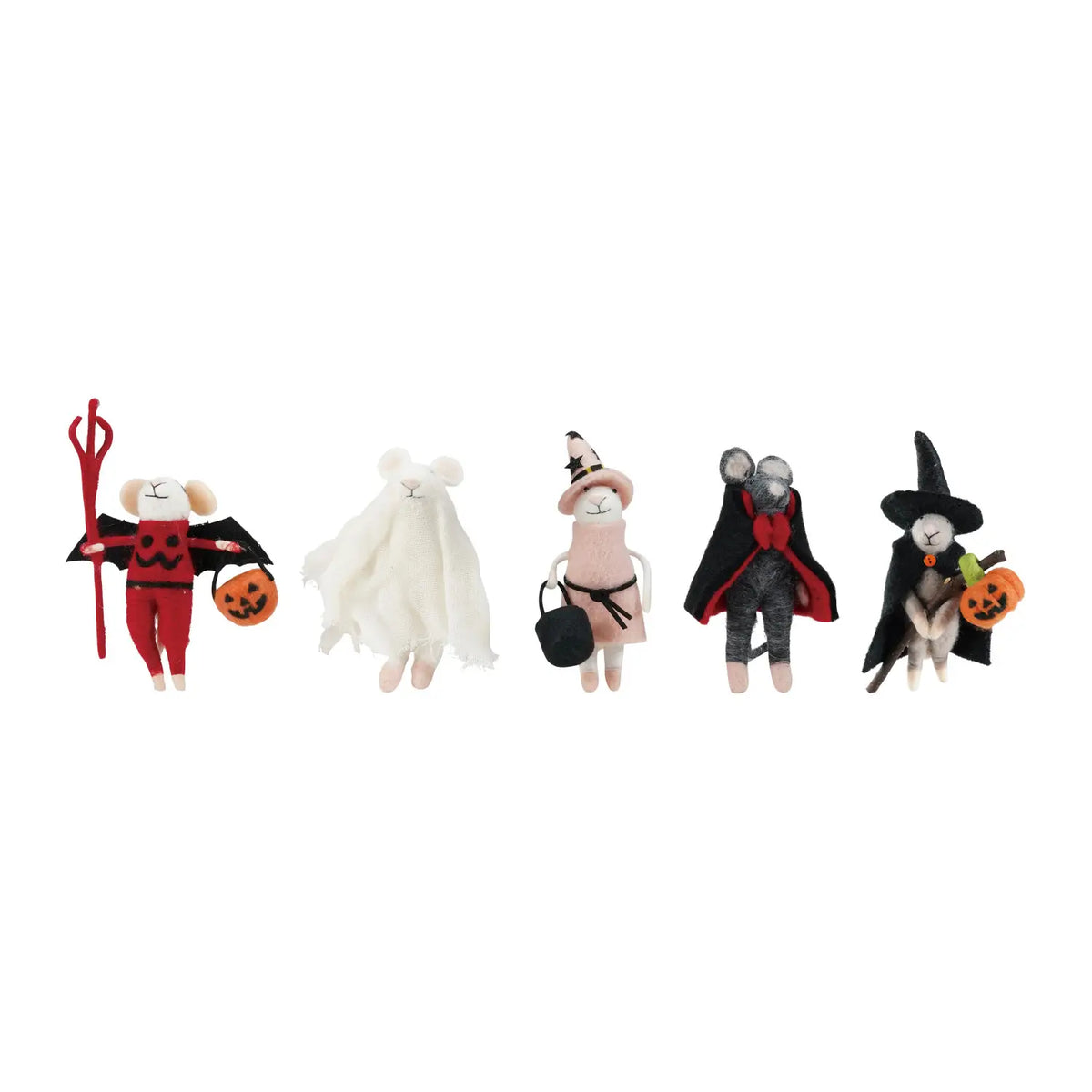 Wool Felt Halloween Costume Mouse Ornament
