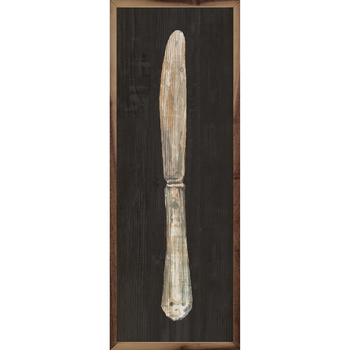 Setting The Table Knife Wood Framed Print