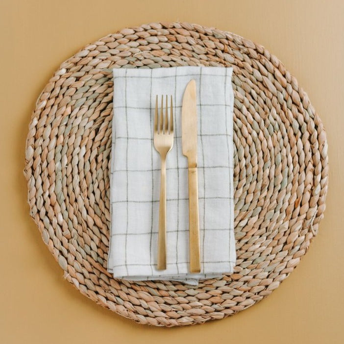 Stone Washed Linen Windowpane Napkin