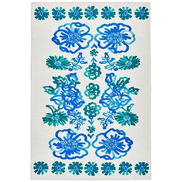 Graphic Gerbera Machine Washable Rug