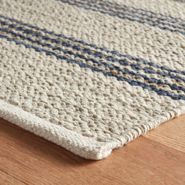 Dash & Albert Cielo Stripe Navy Handwoven Cotton Rug