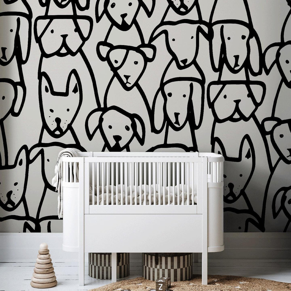 Puppy Mural Wallpaper