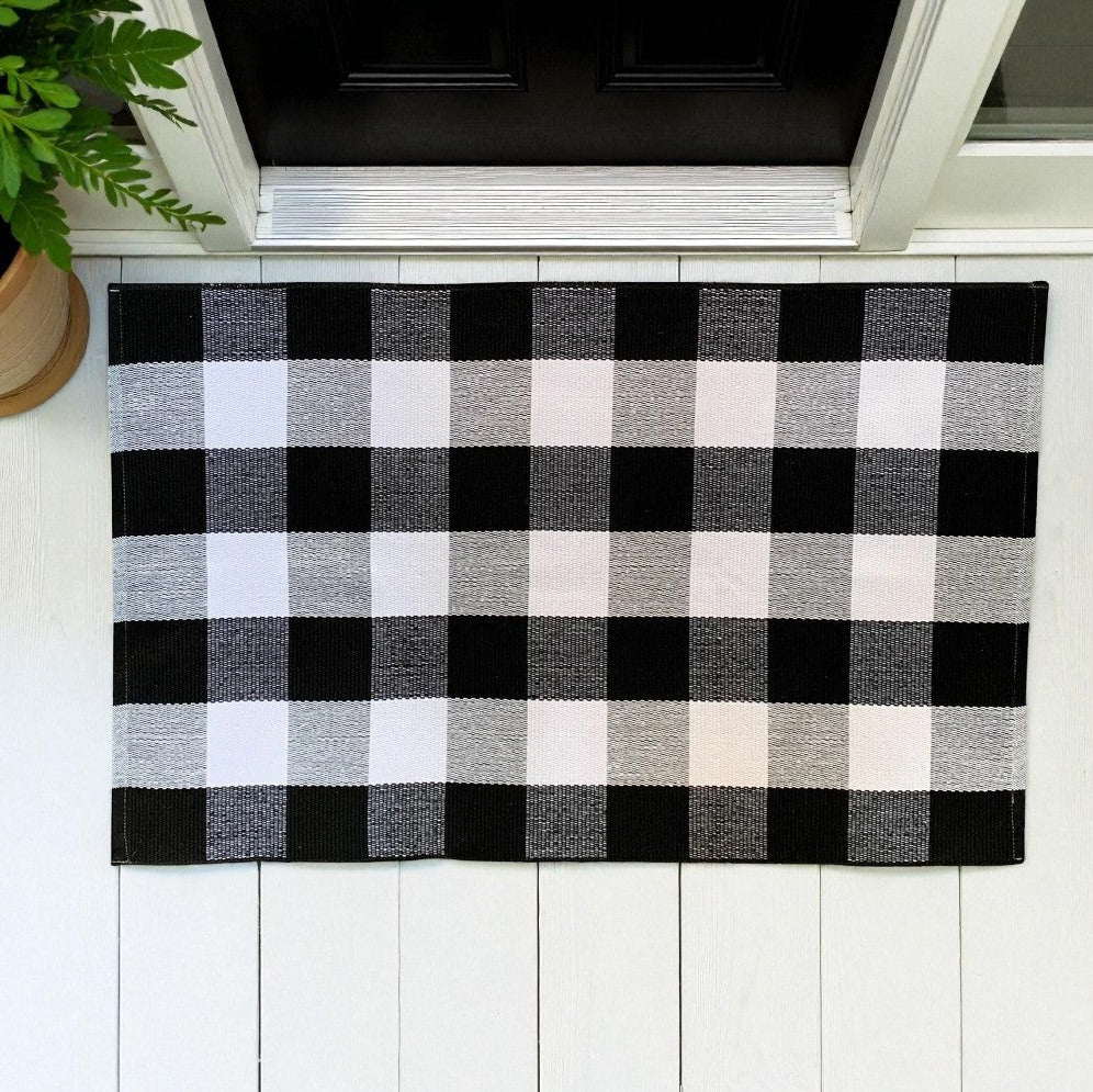 Extra Large Buffalo Plaid Doormat Layering Rug