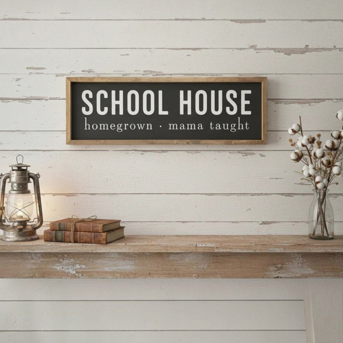 Homegrown School House Wood Framed Sign