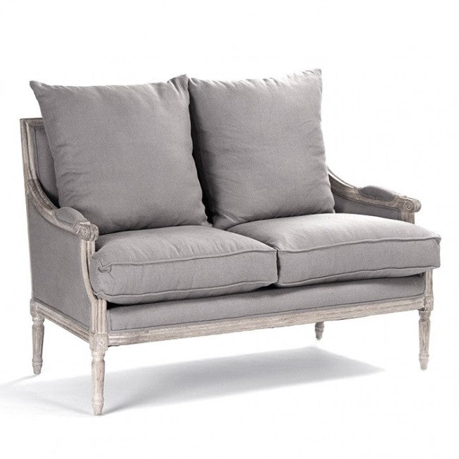 Louis Linen Grey Settee