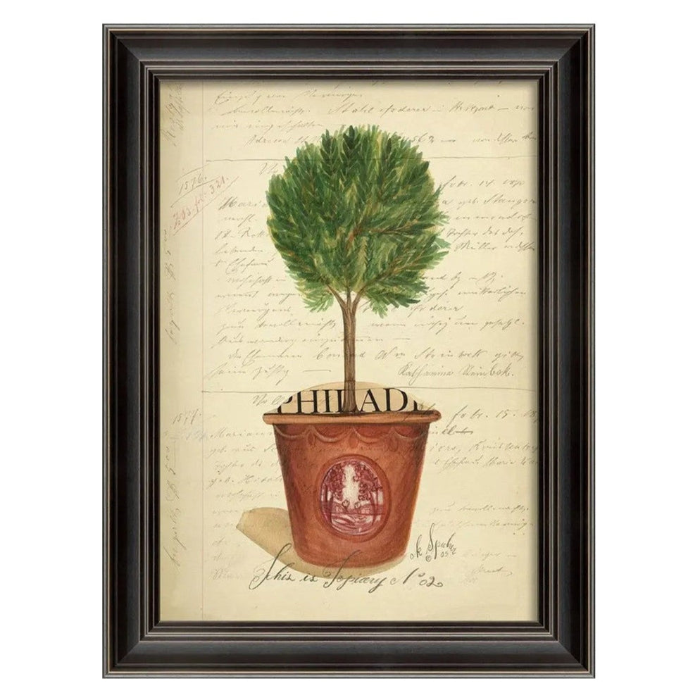 Topiary Art Print With Black Frame