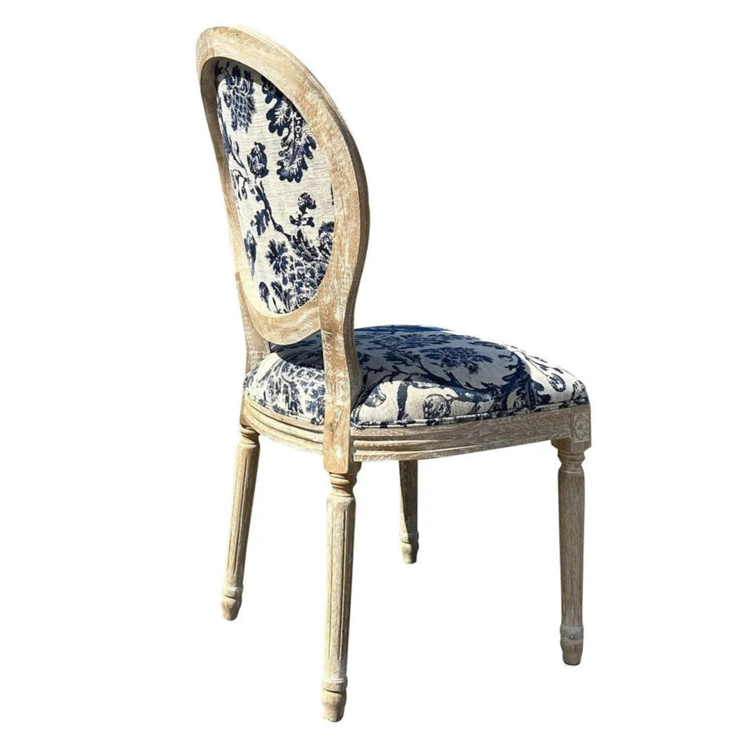 Blue Fowl & Fruit Jacquard Dining Chair Set