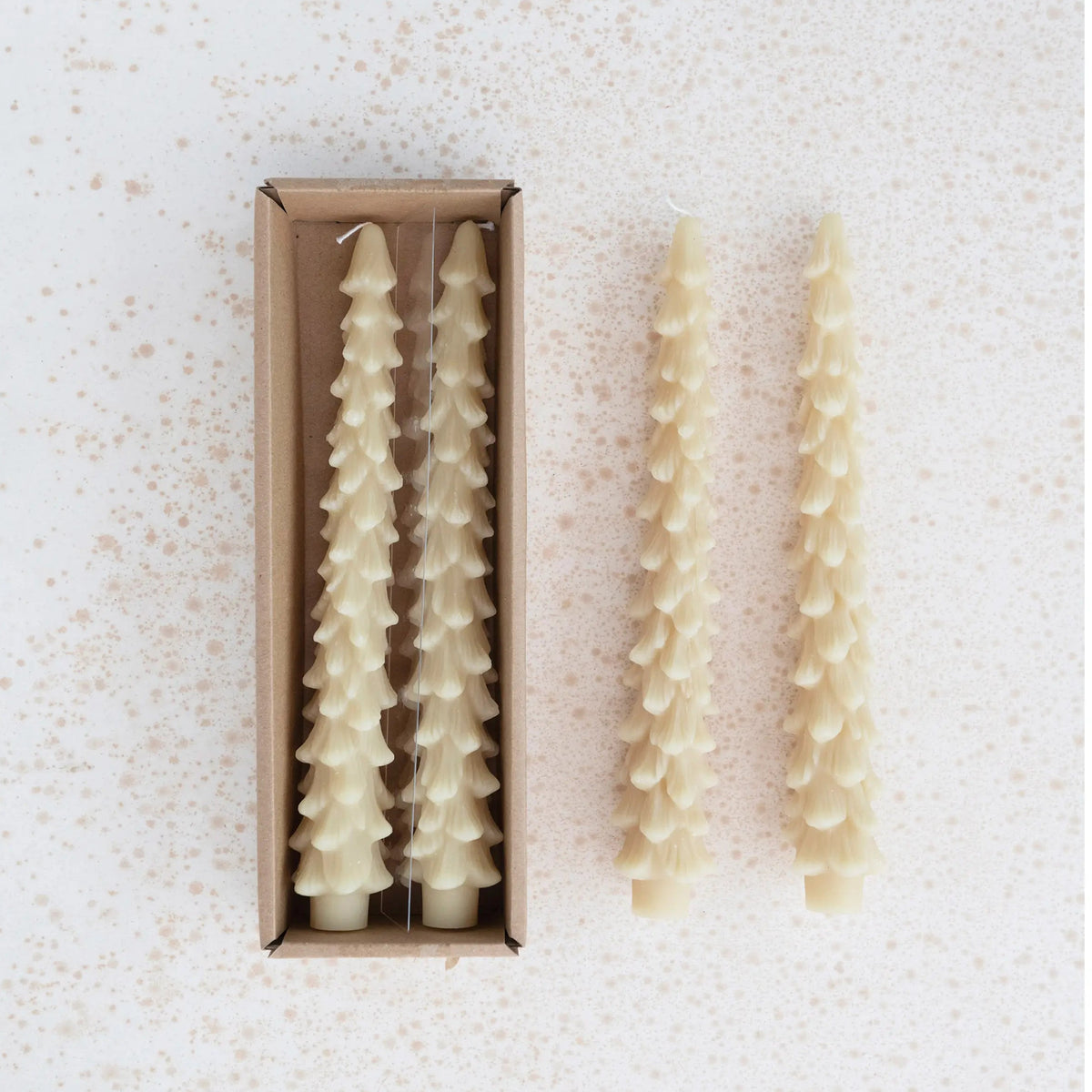 Unscented Tree Shaped Taper Candles Set