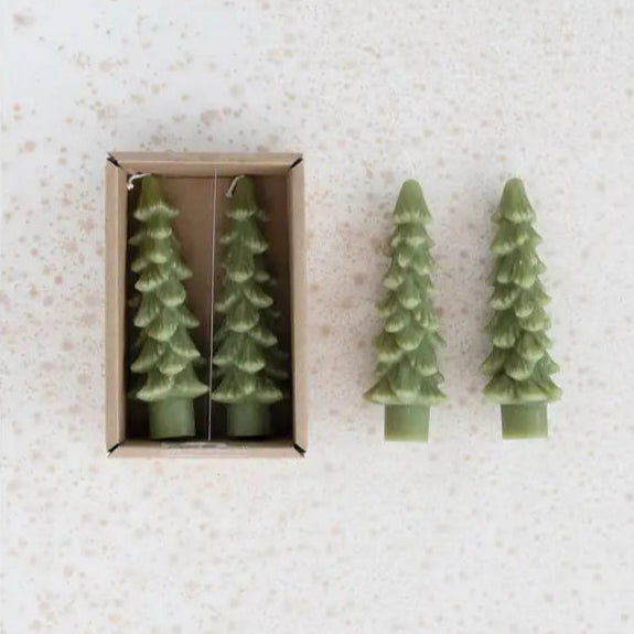 Unscented Tree Shaped Taper Candles Set