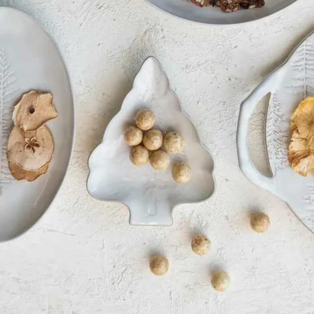 Stoneware Tree Shaped Plate