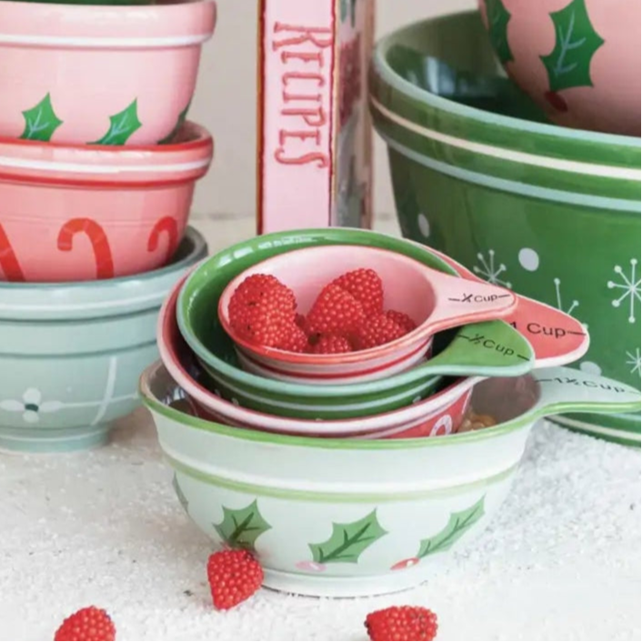 Holiday Stoneware Measuring Cups