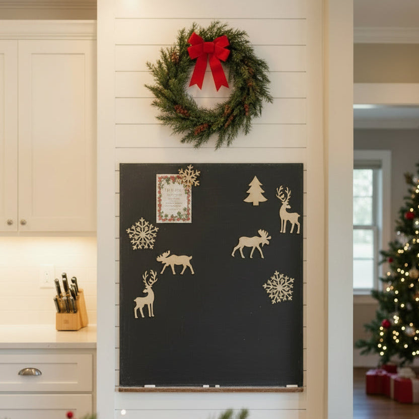 Metal Holiday Icon Shaped Magnet Set