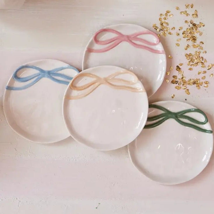 Stoneware Bow Dish Set