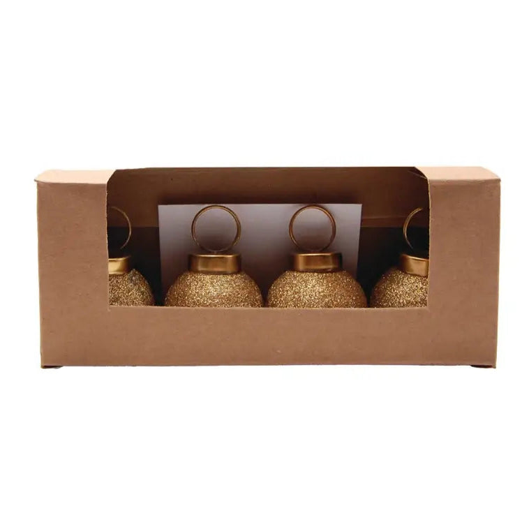 Glass Ball Ornament Placecard Holder Set