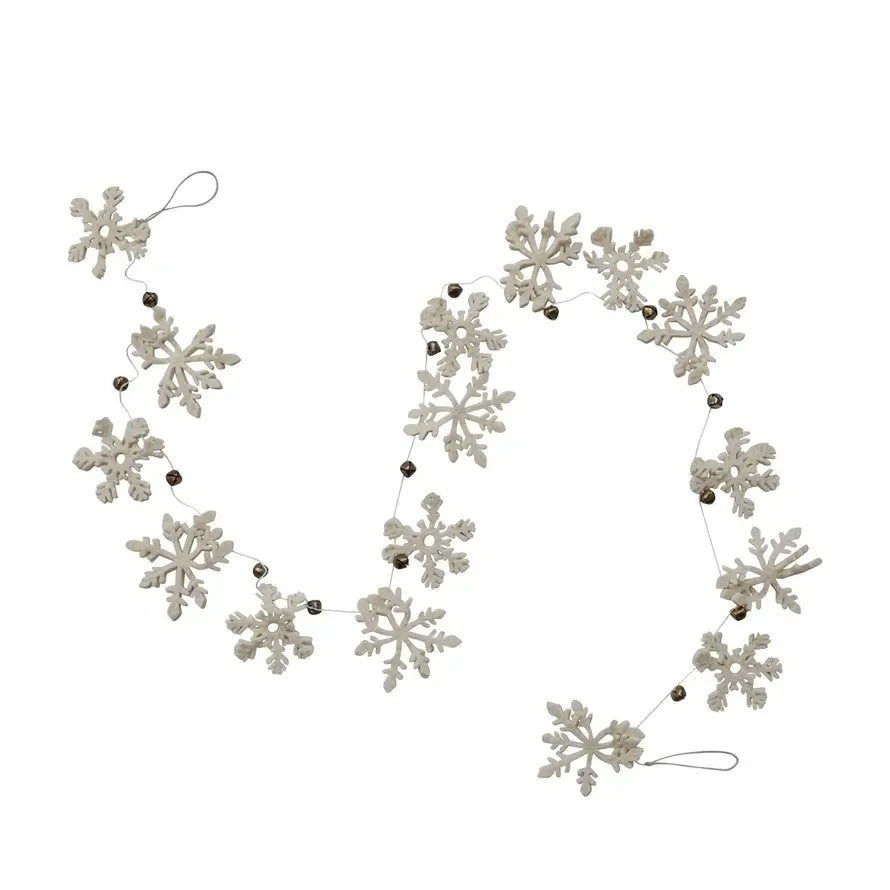 Wool Felt Snowflake Garland