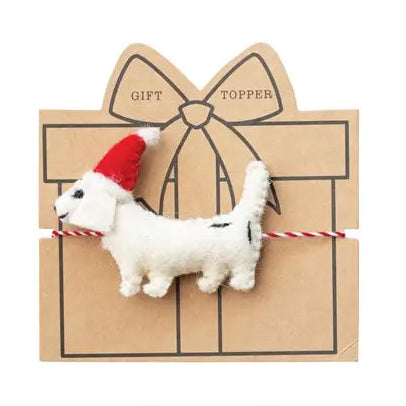 Handmade Wool Felt Dog Gift Topper